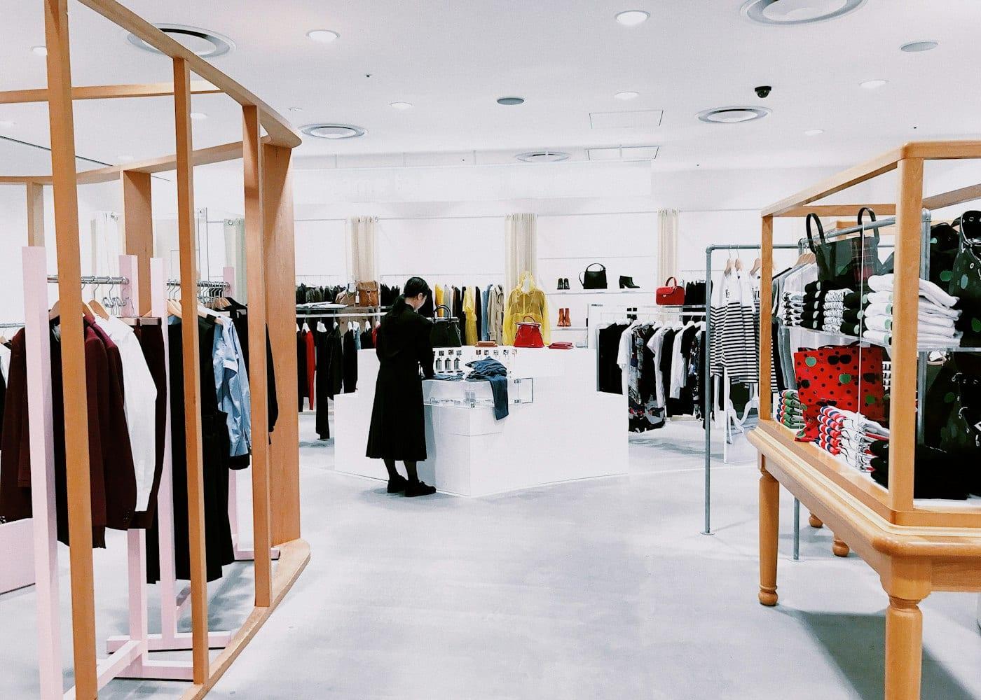 A shopper browsing the Xpectra Media collection of everyday clothing