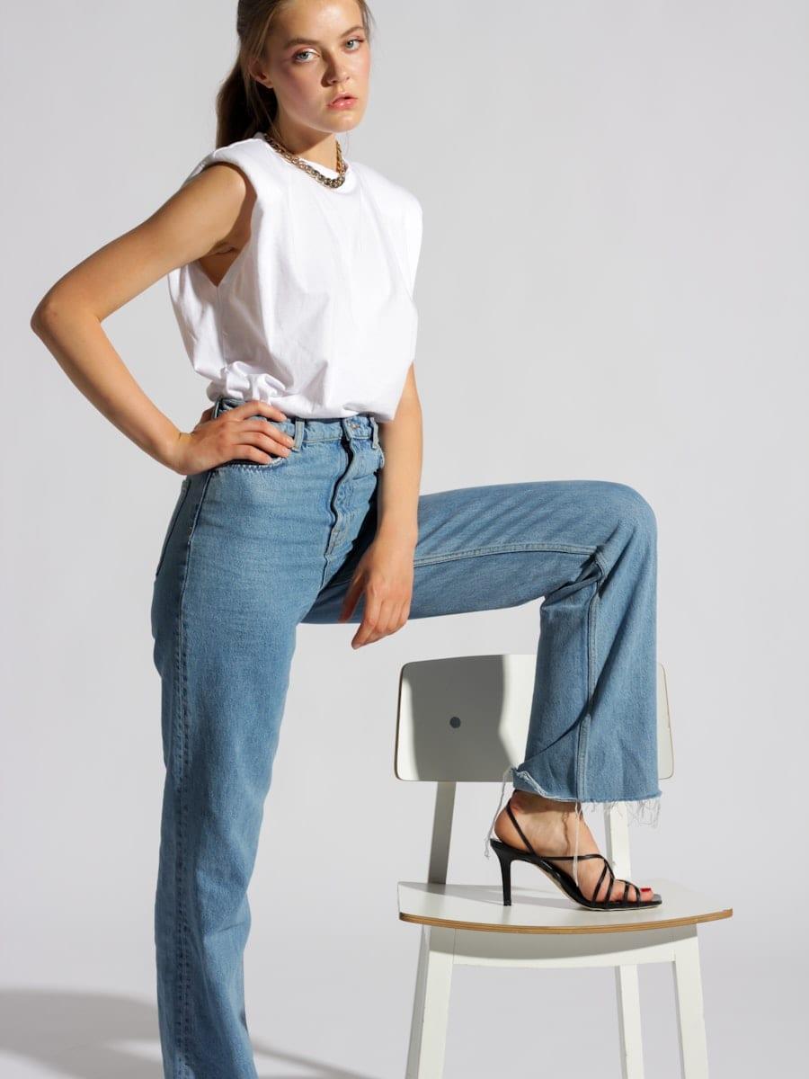 Vintage Wash Straight Jeans, High rise straight leg in a vintage wash